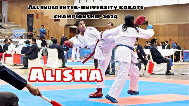 Alisha chodhry -55kg Senior women | All India Inter-University Karate Championship 2024 #chandigarh