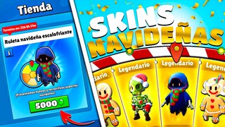 🤑ABRÍ LA RULETA NAVIDEÑA PARA CONSEGUIR LAS NUEVAS SKINS de STUMBLE GUYS y ME PASÓ ESTO...😪🎄