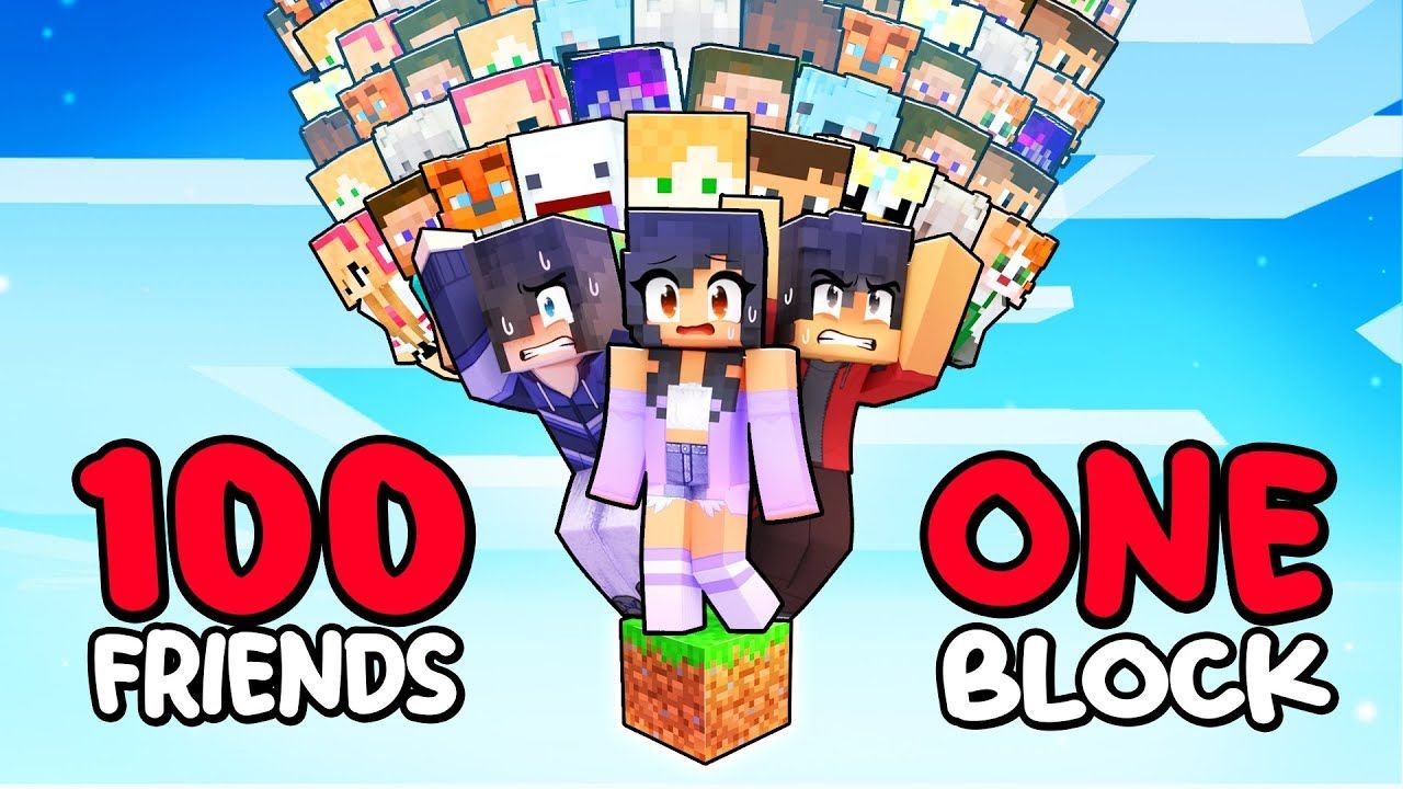 100 FRIENDS on ONE BLOCK in Minecraft! - BiliBili