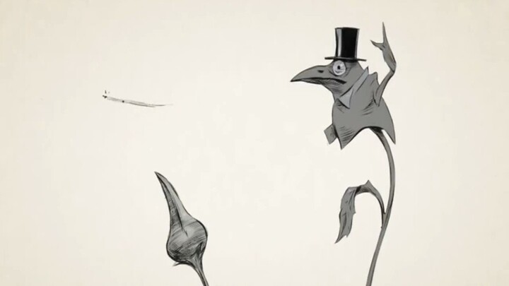A flower swallows a fly and instantly turns into a crow, followed by grotesque transformations.