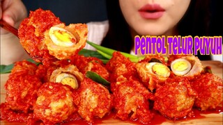 ASMR PENTOL TELUR PUYUH SAMBEL MERCON | ASMR MUKBANG INDONESIA