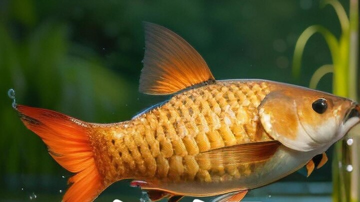 A girl released a pregnant red carp, and a year later, it returned with its entire family to repay h