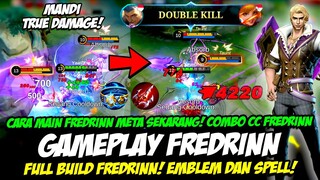 COMBO FREDRINN TRUE DAMAGE❗EMBLEM & BUILD FREDRINN TERSAKIT 2023❗TUTORIAL & GAMEPLAY FREDRINN JUNGLE