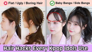 HAIR HACKS EVERY KPOP IDOLS USE to double the Hair Volume and (Hide Flat, Bald, Boring & Ugly Hair)