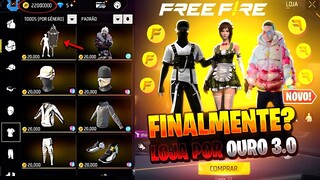 CORREE!! NOVA LOJA POR OURO? PEGUE A BARBINHA, MOLETOM CINZA GRÁTIS, SOMBRA ROXA E MAIS - FREE FIRE