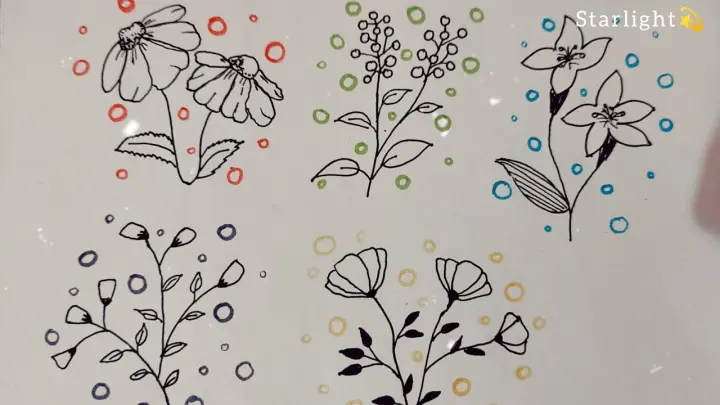 How to draw  flowers ðŸŒ¸ðŸŒºðŸŒ»ðŸŒ·ðŸŒ¼ðŸ’� 5 easy flower doodles ðŸ˜Š #art #flowers #doodle #drawing #starlight