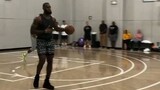 LeBron James plays in open gym with many other NBA players