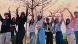 أعلن أن سحر مجموعة الأفراد وصل إلى ذروته تحت غروب شمس الربيع! رقص مقلد على أغنية "Forever Young" لفر