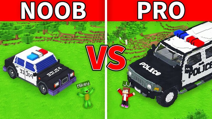 Mikey & JJ - NOOB vs PRO : FBI Car House Build Challenge in Minecraft (Maizen)