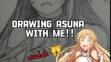 [ SPEED DRAWING ]  GAMBAR ASUNA S.A.O, Sword art online, mudah?? jangan lupa like + follow ❤️