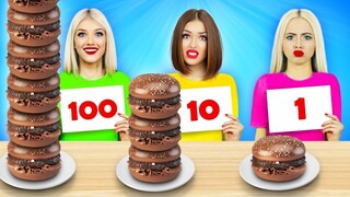 ชาเลนจ์อาหารช็อกโกแลต 100 ชั้น | สงครามขนม 24 ชั่วโมง! ช็อกโกแลต ปะทะ อาหารจริง โดย  RATATA