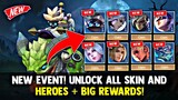 NEW! UNLOCK ALL SKIN AND HEROES FOR FREE! FREE SKIN! LEGIT! NEW EVENT! | MOBILE LEGENDS 2022