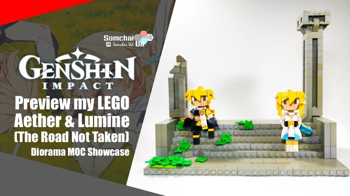 Preview my LEGO Genshin Impact Aether & Lumine (The Road Not Taken) Diorama | Somchai Ud