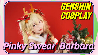 [Genshin  COSPLAY]  [Pinky Swear]  Christmas Barbara cos Covered dance