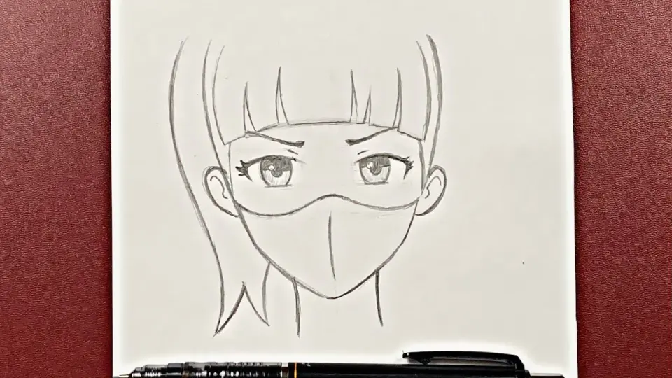 Easy anime drawing | how to draw anime girl wearing a mask easy step-by-step - Bilibili Easy anime drawing | how to draw anime girl wearing a mask easy step-by-step - Bilibili