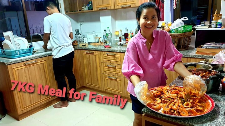 ทำกุ้งถัง 7กิโลไปกินกับครอบครัว  Cooking  Seafood 7 kilos For Family