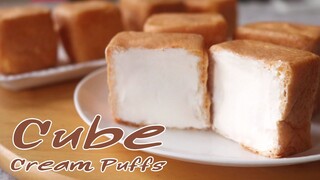 ชูครีมทรงเต๋า Cube Cream Puffs l ครัวป้ามารายห์
