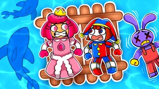 Pomni ficou PRESA na JANGADA com a Princesa Doce no Roblox!