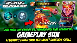 EMBLEM SUN BARU & SUN ITEM BARU❗CARA MAIN SUN TERBARU + BUILD SUN TERSAKIT 2024❗GAMEPLAY SUN EXP