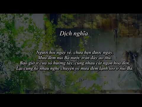 Dịch thơ "Dạ Vũ Ký Bắc"