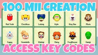 Best 100+ Super Mario Mii Character Creation Access Key Codes In Miitopia (Nintendo Switch)