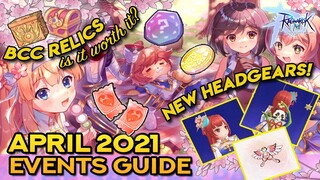 RAGNAROK APRIL 2021 EVENTS GUIDE ~ New Headgears & Card + BCC Ancient Relics Box!