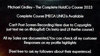 Michael Girdley  course - The Complete HoldCo Course 2023 download