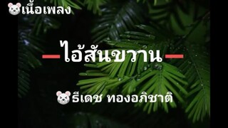 ไอ้สันขวาน​ -​🐭ธีเดช ทองอภิชาติ​ [เนึ้อเพลง]​