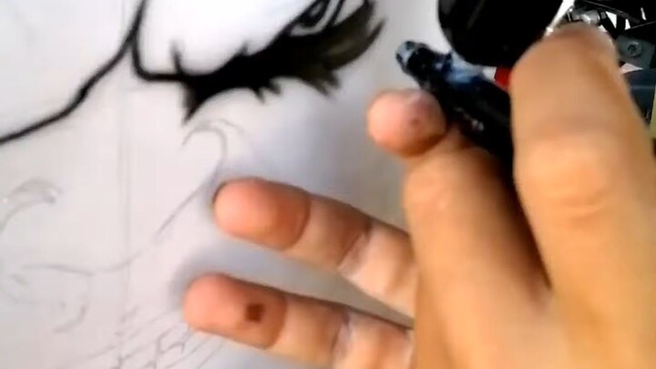 the incredible Hulk (Airbrush painting) time lapse