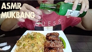 ASMR MUKBANG HOMEMADE SWEET AND SPICY CHICKEN, JIN RAMEN SPICY & SOJU | NO TALKING EATING SHOW