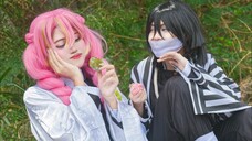 Mitsuri Kanroji x Iguro Obanai mukbang mochi 🌸 ASMR Eating sound review | Demon Slayer cosplayer 🐍