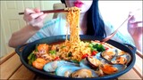 ASMR JJAMBBONG KOREAN SPICY SEAFOOD NOODLES | EATING SOUNDS | NO TALKING