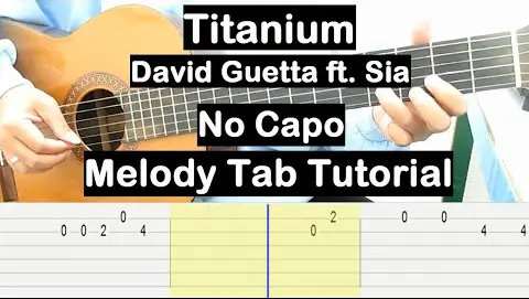 Titanium Guitar Lesson Melody Tab Tutorial No Capo Guitar Lessons for Beginners