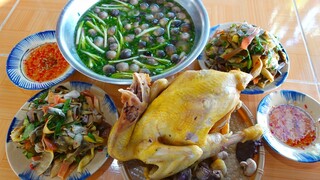 Chiều Đồng Quê • Cháo Nấm Gỏi Gà Bắp Chuối Luộc | MTQH