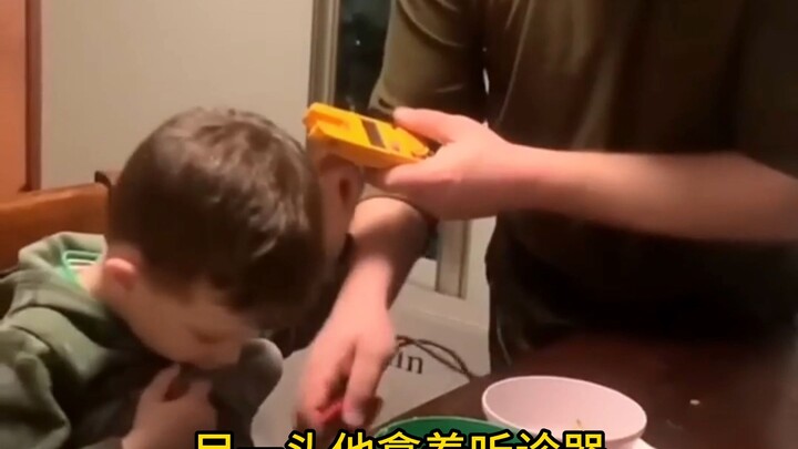 To get his son to eat more vegetables, Dad has really racked his brains.