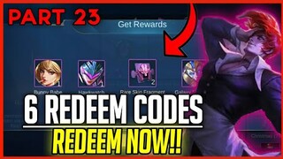 NEW 6 REDEEM CODES DECEMBER 2020!! GET RARE SKIN FRAGMENTS & SKINS FREE!! PART 23 | Mobile Legends