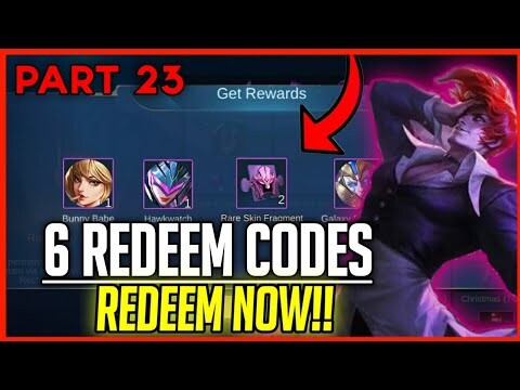 NEW 6 REDEEM CODES DECEMBER 2020!! GET RARE SKIN FRAGMENTS & SKINS FREE!! PART 23 | Mobile Legends