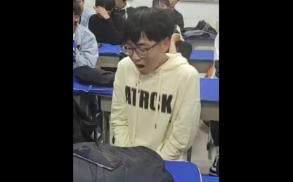 There is a skilled ventriloquist in the class.