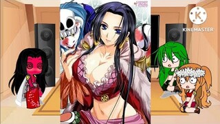 👒 Past Snake Sisters  react to Luffy + Boa Hancock | Compilation | one piece | Luffy | Gacha Club