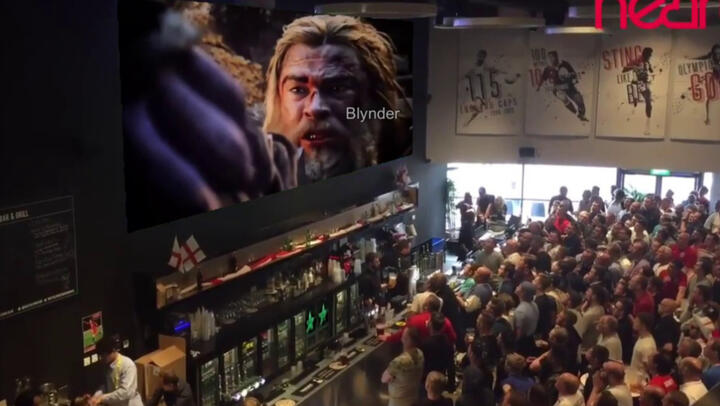 Watching The Avengers 4 in a foreign bar