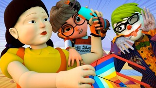 Doll Squid Game vc Scary Teacher 3D Troll Nick Joker and Tani Harley Quinn