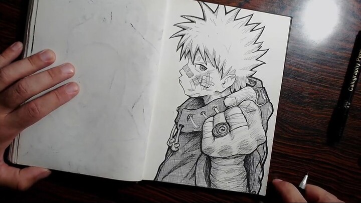 practice #3 我用墨水画了漩涡鸣人｜Naruto Uzumaki 绘画过程