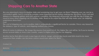 Shipping Cars To Another State