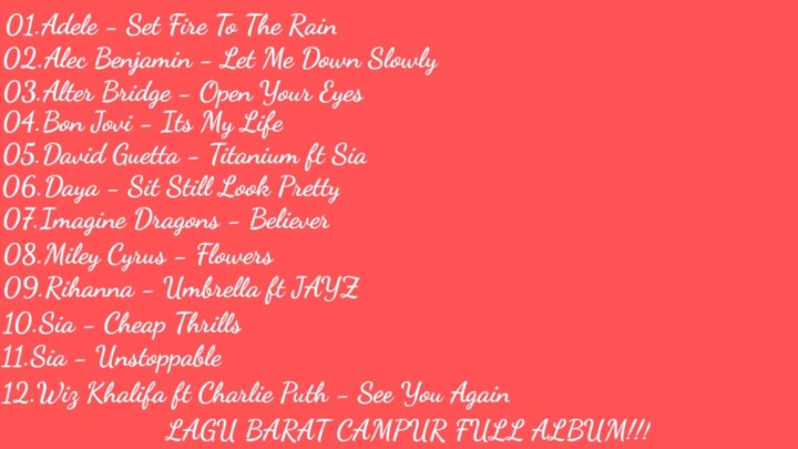 LAGU BARAT CAMPUR FULL ALBUM