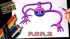 Hướng dẫn vẽ PURPLE trong Roblox Rainbow Friends | Peter Roblox Drawing