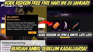 KODE REDEEM FREE FIRE TERBARU HARI INI 20 JANUARI 2023 || KODE REDEEM FF 20 JANUARI 2023
