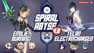 Spiral Abyss 4.8 - C0 Emilie X C1 Yelan | Floor 12 Full Star