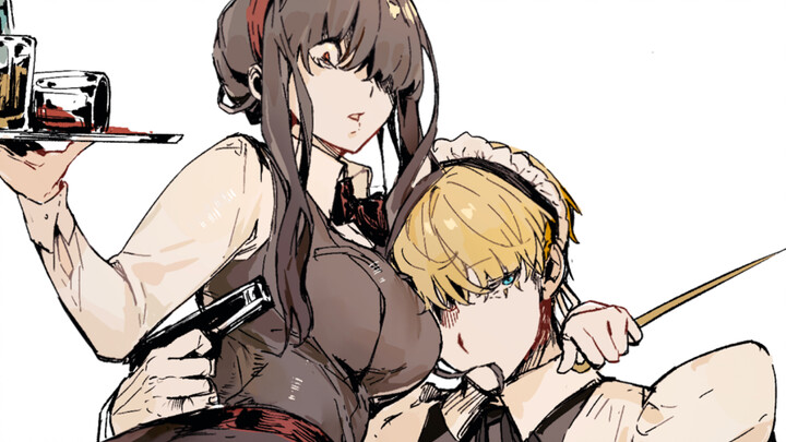【procreate】无敌的黄昏化身女仆是为哪般。。。！？五一特别换装绘绘画过程