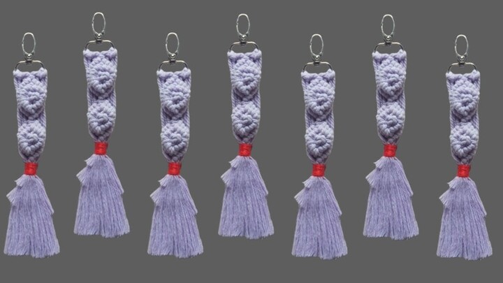 DIY Macrame Keychain rose design Tutorial
