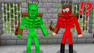 How Baby Mikey & JJ Shapeshift to SKELETON MUTANTS in Minecraft challenge (Maizen Mizen Mazien)